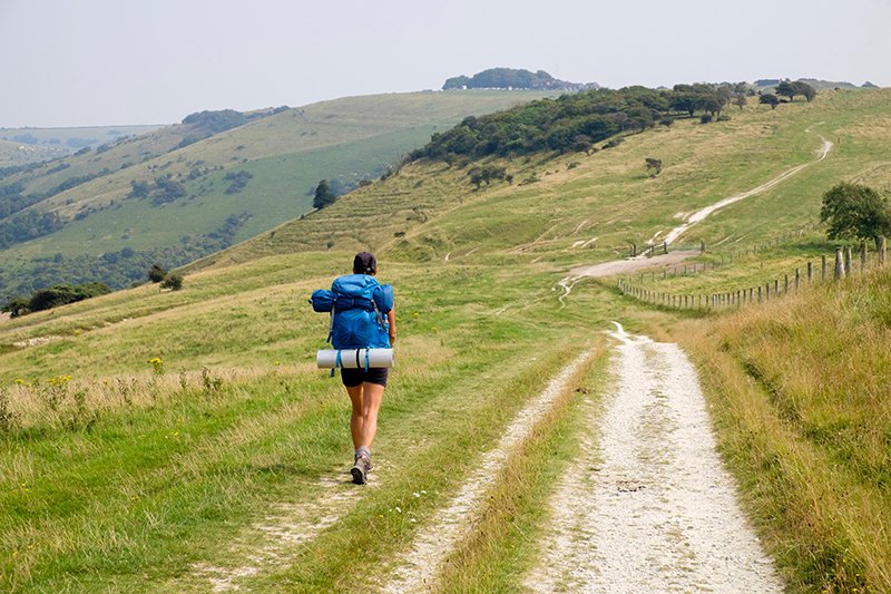 Person walking South Downs Way